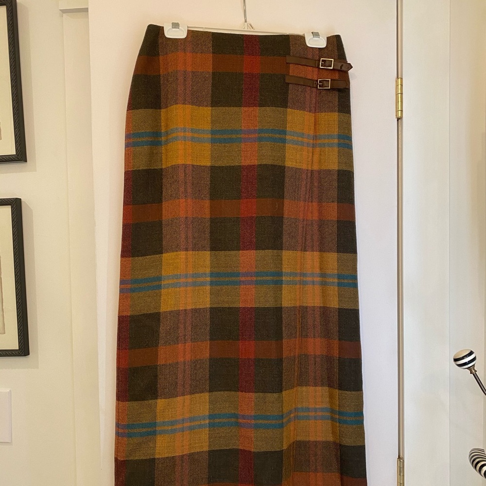 Ralph Lauren Vintage Plaid Long Skirt Size 10